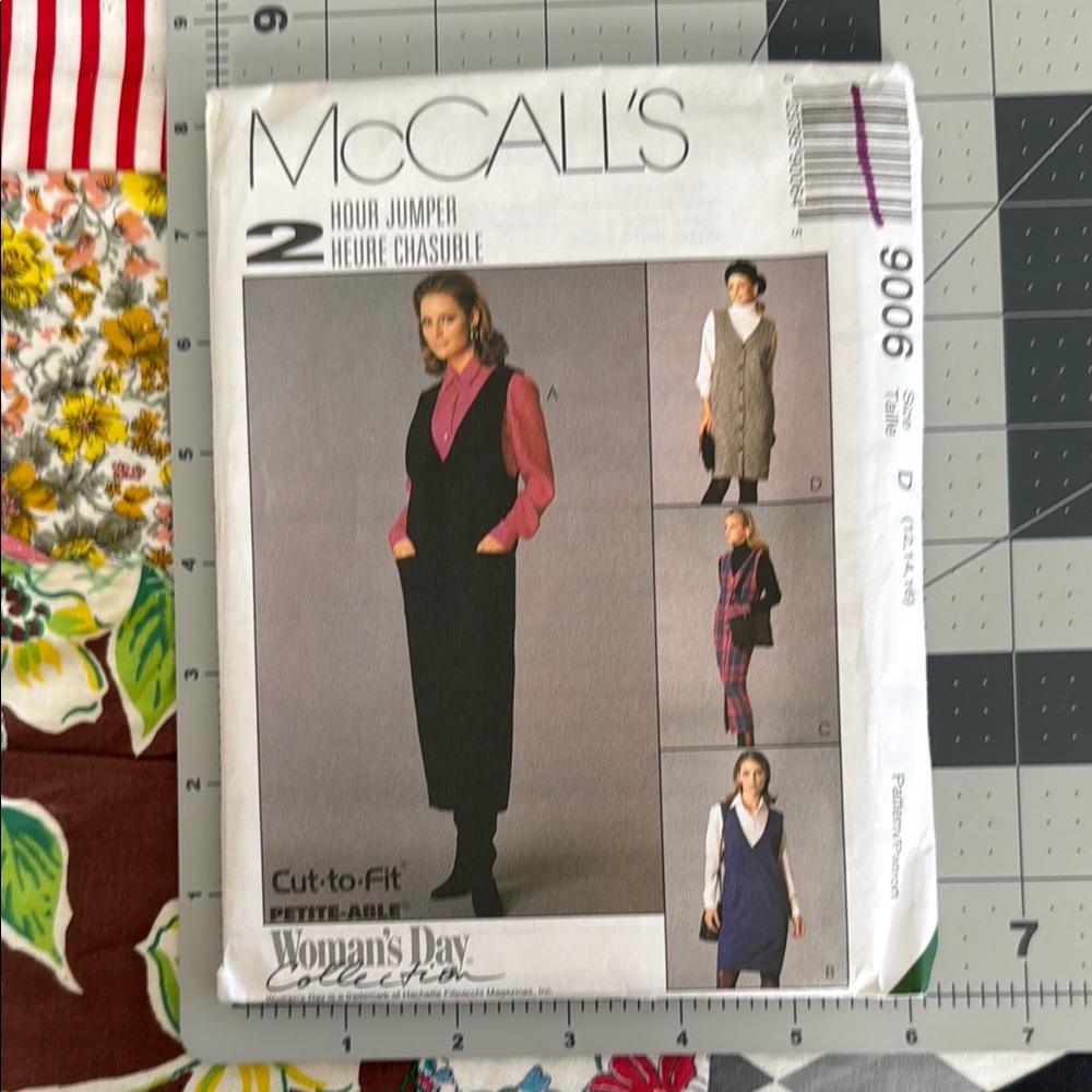 Vintage McCall’s 9006, 2-Hour Jumper Dress Pattern (1997), Size 12–16